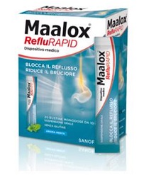 SOSPENSIONE ORALE MAALOX REFLURAPID 20 BUSTINE MONODOSE DA 10 ML - Farmacia Mastrangelo 