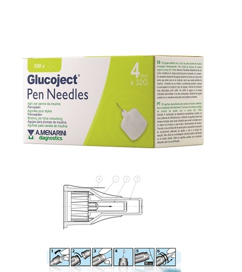 AGO PER PENNA DA INSULINA GLUCOJECT LUNGHEZZA 4 MM GAUGE 32 100 PEZZI - Farmacia Mastrangelo 