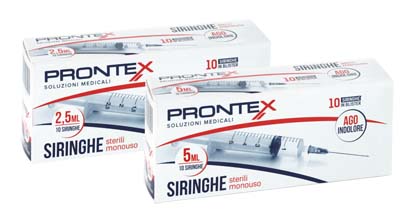 SIRINGA PRONTEX 2,5 ML AGO IND 10 PEZZI - Farmacia Mastrangelo 