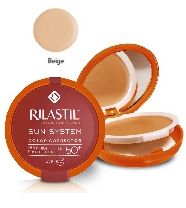 RILASTIL SUN SYSTEM PHOTO PROTECTION THERAPY SPF50+ COMPATTO BEIGE 10 ML - Farmacia Mastrangelo 