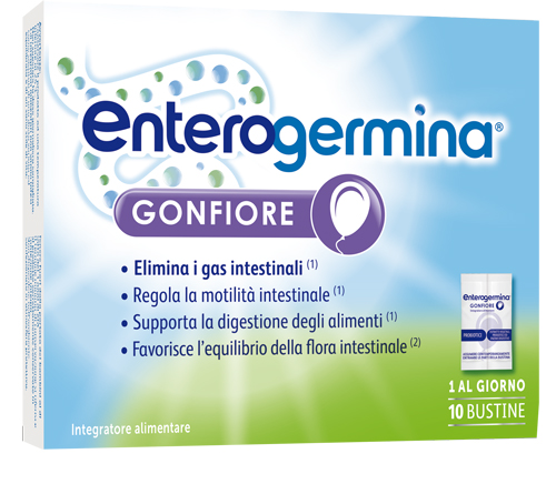 ENTEROGERMINA GONFIORE 10 BUSTINE BIPARTITE - Farmacia Mastrangelo 