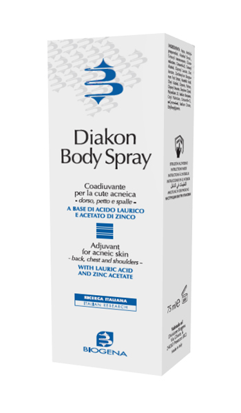 DIAKON BODY SPRAY COADIUVANTE CUTE ACNEICA DORSO PETTO E SPALLE 75 ML - Farmacia Mastrangelo 