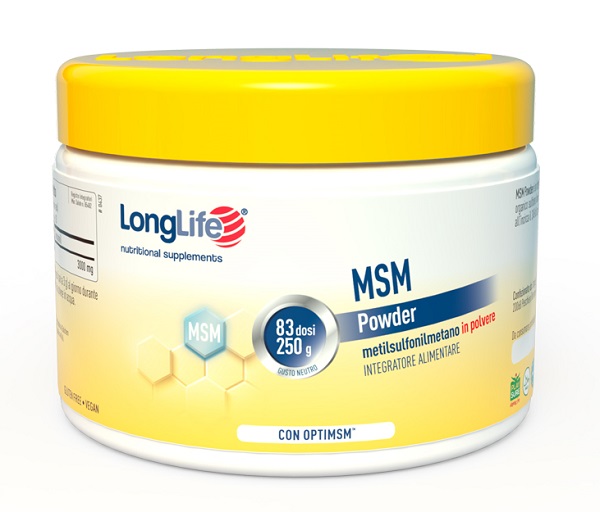 LONGLIFE MSM POWDER 250 G - Farmacia Mastrangelo 
