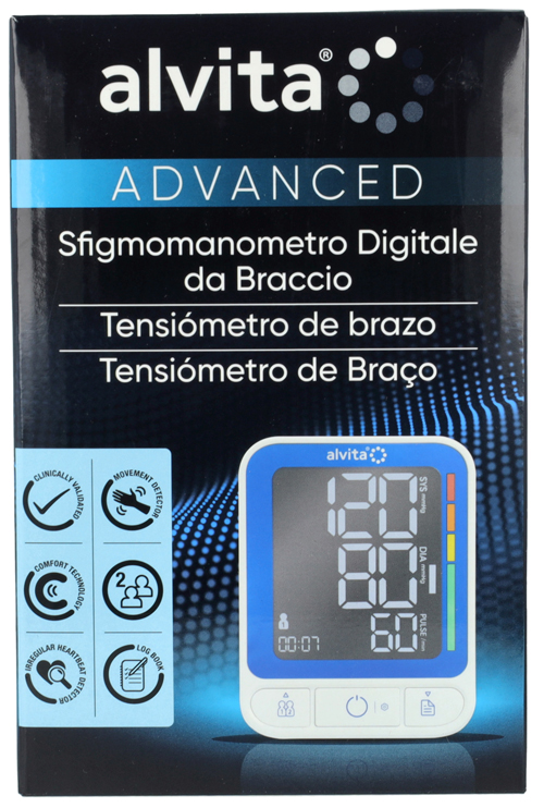SFIGMOMANOMETRO DIGITALE DA BRACCIO ALVITA ADVANCED - Farmacia Mastrangelo 