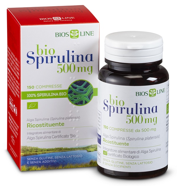 BIOSLINE BIOSPIRULINA 500 NEW 150 COMPRESSE CERT ECOCERT - Farmacia Mastrangelo 