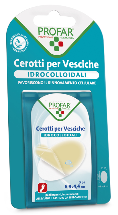 CEROTTO VESCICHE IDROCOLLOIDALE PROFAR 6,9X4,4 5 PEZZI - Farmacia Mastrangelo 