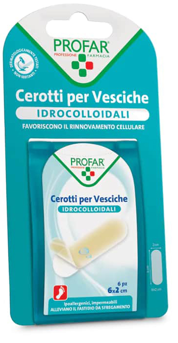 CEROTTO VESCICHE IDROCOLLOIDALE PROFAR 6X2 CM 6 PEZZI - Farmacia Mastrangelo 