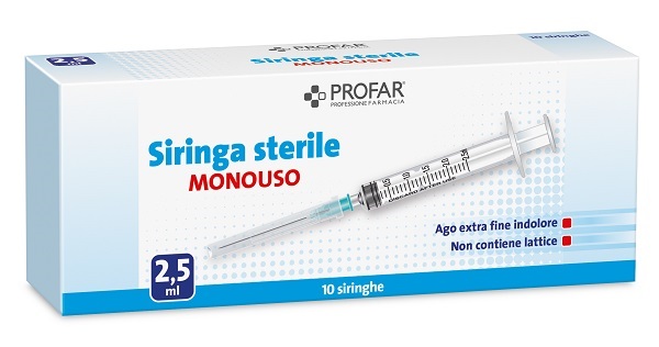 SIRINGA MONOUSO 2,5ML PROFAR - Farmacia Mastrangelo 