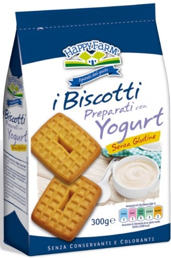 HAPPY FARM BISCOTTI YOGURT SENZA ZUCCHERO 300 G - Farmacia Mastrangelo 