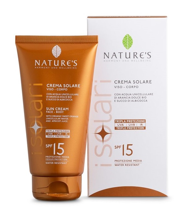 NATURE'S I SOLARI CREMA SOLARE VISO E CORPO SPF 15 IR SUN 150 ML - Farmacia Mastrangelo 