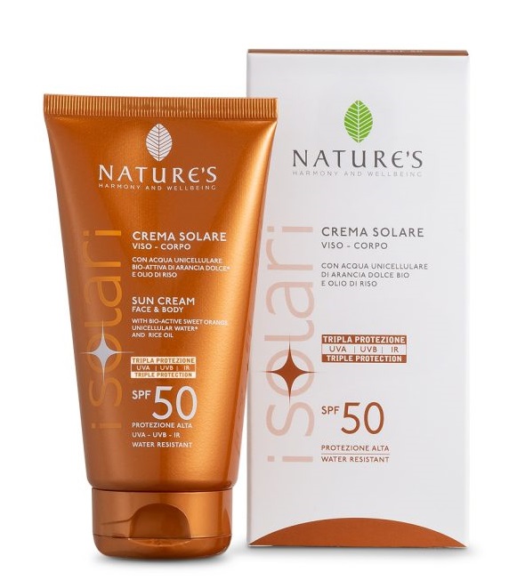 NATURE'S I SOLARI CREMA SOLARE VISO E CORPO SPF 50 IR SUN 150 ML - Farmacia Mastrangelo 