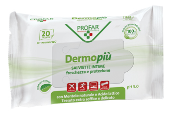 DERMO PIU' SALVIETTE INTIME 20 PEZZI PROFAR - Farmacia Mastrangelo 