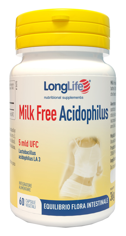 LONGLIFE MILK FREE ACIDOPHILUS 60 CAPSULE VEGETALI - Farmacia Mastrangelo 