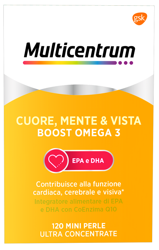 MULTICENTRUM CUORE MENTE E VISTA BOOST OMEGA 3 120 MINI PERLE - Farmacia Mastrangelo 