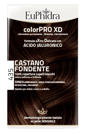 EUPHIDRA COLORPRO XD 435 CASTANO FONDENTE GEL COLORANTE CAPELLI IN FLACONE + ATTIVANTE + BALSAMO + GUANTI - Farmacia Mastrangelo 