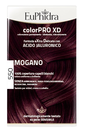 EUPHIDRA COLORPRO XD 550 MOGANO GEL COLORANTE CAPELLI IN FLACONE + ATTIVANTE + BALSAMO + GUANTI - Farmacia Mastrangelo 
