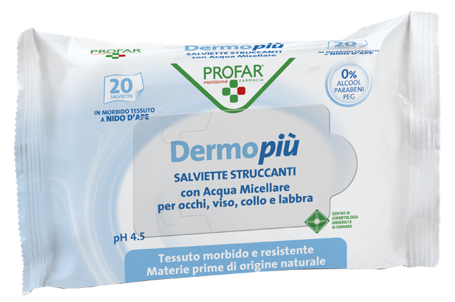 DERMO PIU' SALVIETTINE STRUCCANTI 20 PEZZI PROFAR - Farmacia Mastrangelo 