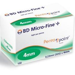 AGO PER PENNA DA INSULINA BD MICROFINE PENTAPOINT GAUGE 32 4 MM 100 PEZZI - Farmacia Mastrangelo 