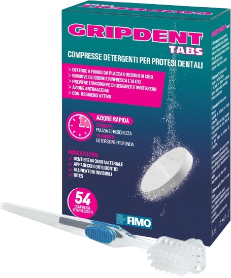 GRIPDENT TABS 54 COMPRESSE + SPAZZOLINO PULITORE - Farmacia Mastrangelo 