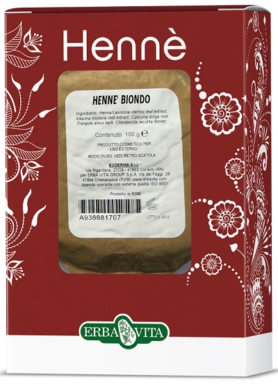 HENNE COLORANTE CAPELLI BIONDO 100 G - Farmacia Mastrangelo 