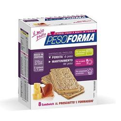 PESOFORMA SANDWICH PROSCIUTTO/FORMAGGIO 4 PASTI 8 PEZZI X 25 G - Farmacia Mastrangelo 