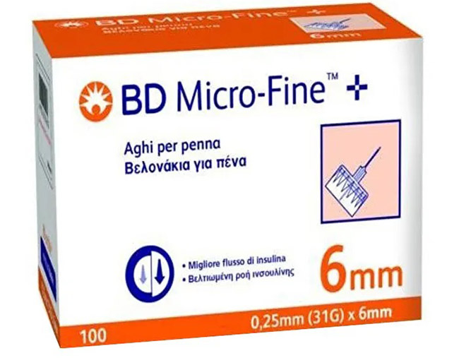 AGO PER PENNA DA INSULINA BD MICROFINE GAUGE 31 6MM 100 PEZZI - Farmacia Mastrangelo 