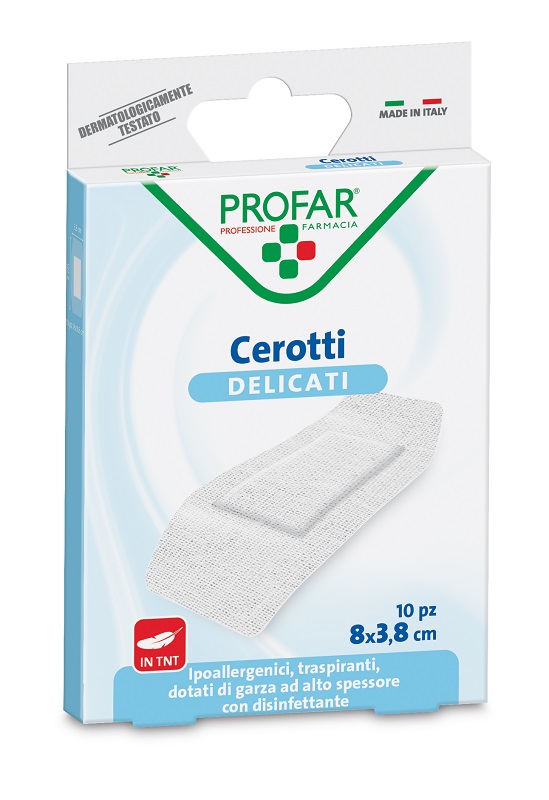CEROTTO TESSUTO NON TESSUTO DELICATO SUPER 8X3,8 CM 10 PEZZI PROFAR - Farmacia Mastrangelo 