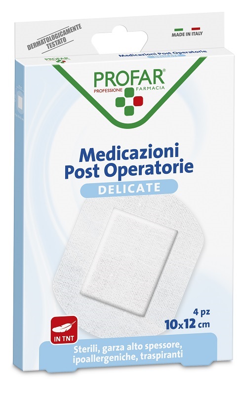MEDICAZIONE POST OPERATORIA STERILE GARZA ANTIADERENTE 10X12 CM 4 PEZZI PROFAR - Farmacia Mastrangelo 