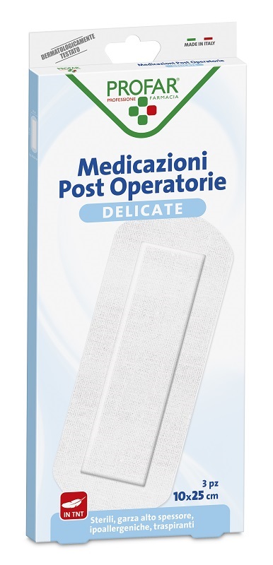 MEDICAZIONE POST OPERATORIA STERILE GARZA ANTIADERENTE 10X25 CM 3 PEZZI PROFAR - Farmacia Mastrangelo 
