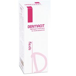 DERMACIT SPRAY FLACONE CILINDRICO IN PE BIANCO CON TASTO EROGATORE SPRAY IN PP BIANCO E CAPPUCCIO SALVATASTO TRASPARENTE,DISPOSITIVO MEDICO 1 PZ - Farmacia Mastrangelo 