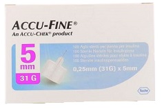 AGO PER PENNA DA INSULINA ACCU-FINE PEN NEEDLE ACCU-CHEK GAUGE 31 X 5MM 100 PEZZI - Farmacia Mastrangelo 