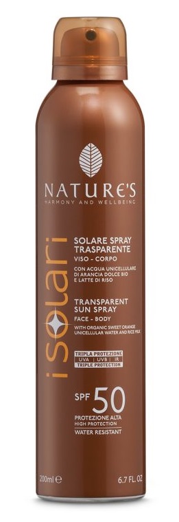 NATURE'S I SOLARI SPRAY TRASPARENTE SPF50 200 ML - Farmacia Mastrangelo 