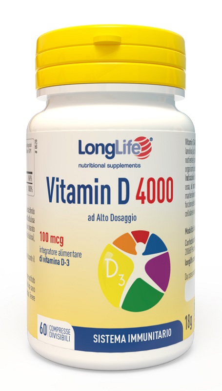 LONGLIFE VITAMIN D 4000UI 60 COMPRESSE DIVISIBILI - Farmacia Mastrangelo 