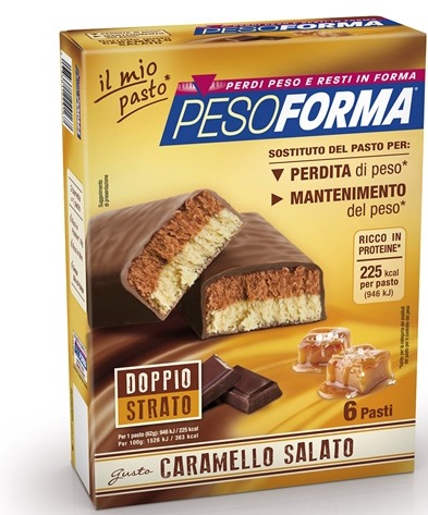 PESOFORMA BARRETTA AL CARAMELLO SALATO 12 PEZZI DA 31 G - Farmacia Mastrangelo 