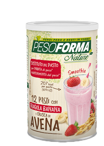 PESOFORMA NATURE SMOOTHIE FRAGOLA BANANA POLVERE 420 G - Farmacia Mastrangelo 