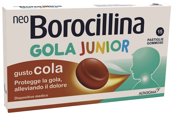 NEOBOROCILLINA GOLA JUNIOR 15 PASTIGLIE GUSTO COLA - Farmacia Mastrangelo 