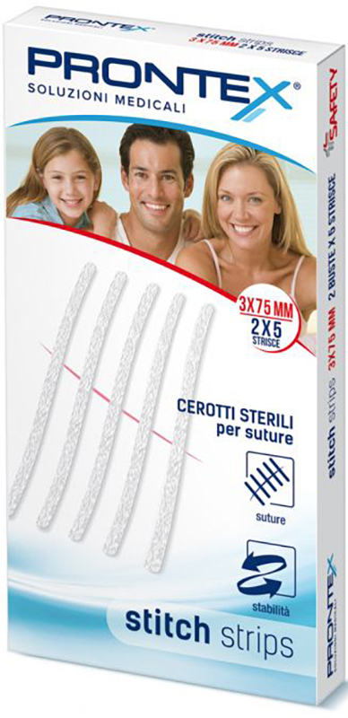 PRONTEX STITCH STRIPS 3X75 10 PEZZI - Farmacia Mastrangelo 
