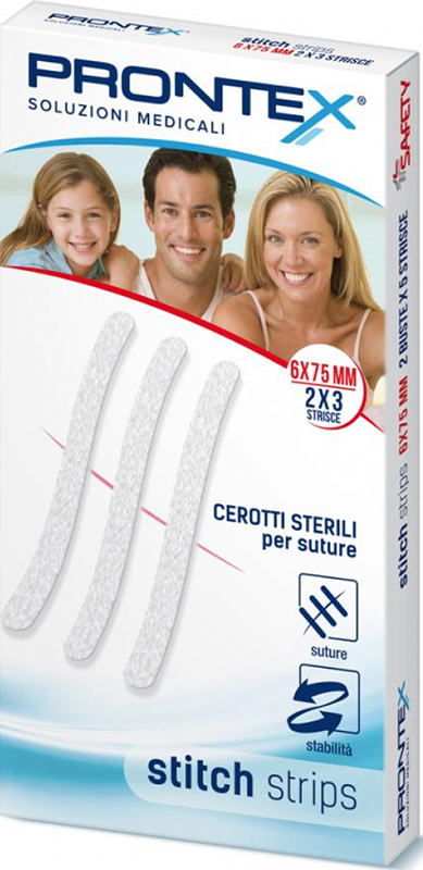 PRONTEX STITCH STRIPS 6X75 10 PEZZI - Farmacia Mastrangelo 
