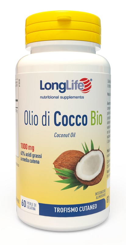 LONGLIFE OLIO COCCO BIO 60 PERLE IN GELATINA - Farmacia Mastrangelo 