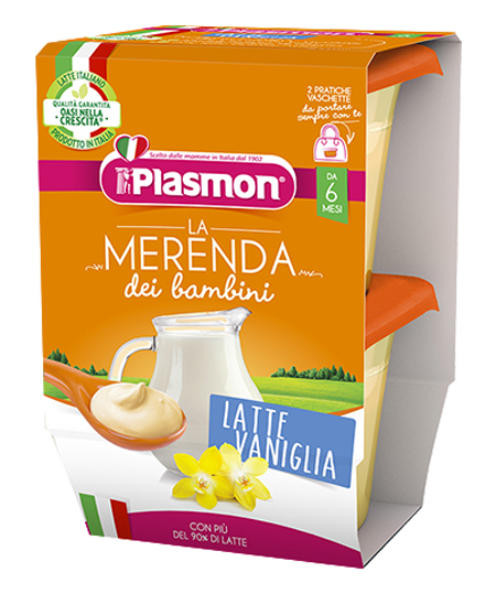 PLASMON LA MERENDA DEI BAMBINI MERENDE LATTE VANIGLIA ASETTICO 2 X 120 G - Farmacia Mastrangelo 