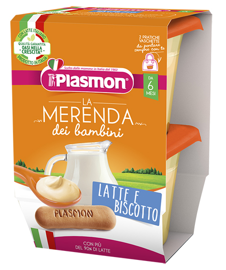 PLASMON LA MERENDA DEI BAMBINI MERENDE LATTE BISCOTTO ASETTICO 2 X 120 G - Farmacia Mastrangelo 