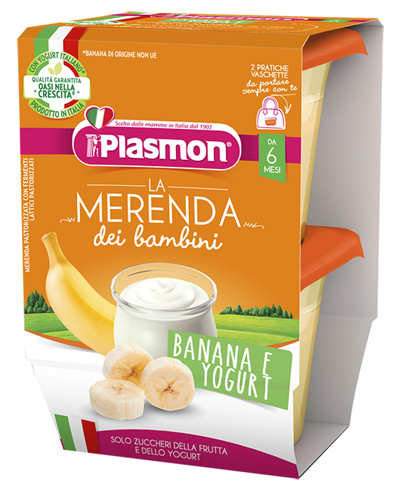 PLASMON LA MERENDA DEI BAMBINI SAPORI DI NATURA BANANA YOGURT ASETTICO 2 X 120 G - Farmacia Mastrangelo 