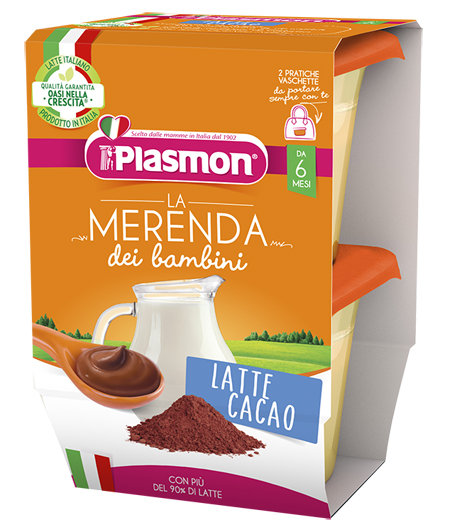 PLASMON LA MERENDA DEI BAMBINI MERENDE LATTE CACAO ASETTICO 2 X 120 G - Farmacia Mastrangelo 