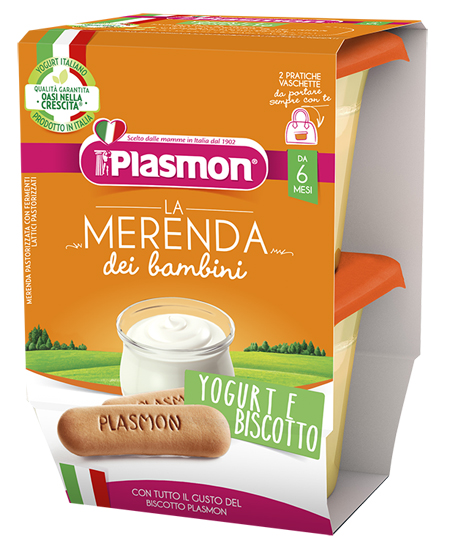 PLASMON LA MERENDA DEI BAMBINI SAPORE DI NATURA YOGURT BISCOTTO ASETTICO 2 X 120 G - Farmacia Mastrangelo 