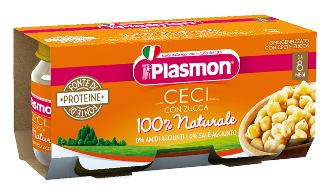 PLASMON OMOGENEIZZATO CECI/ZUCCA 2 X 80 G - Farmacia Mastrangelo 