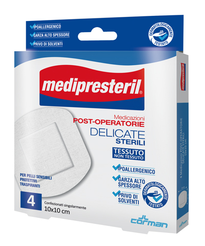 MEDICAZIONE POST OPERATORIA MEDIPRESTERIL DELICATA TNT 10X10CM 5 PEZZI - Farmacia Mastrangelo 