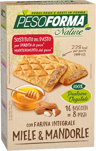 PESOFORMA BISCOTTO INTEGR MIELE MANDORLE 16 PEZZI 33 G - Farmacia Mastrangelo 