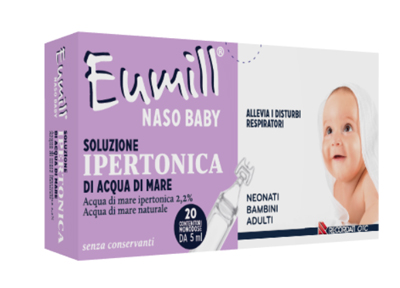 EUMILL NASO BABY SOLUZIONE IPERTONICA 20 CONTENITORI MONODOSE 5 ML - Farmacia Mastrangelo 