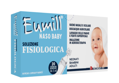 EUMILL NASO BABY SOLUZIONE FISIOLOGICA 20 CONTENITORI MONODOSE 5 ML - Farmacia Mastrangelo 