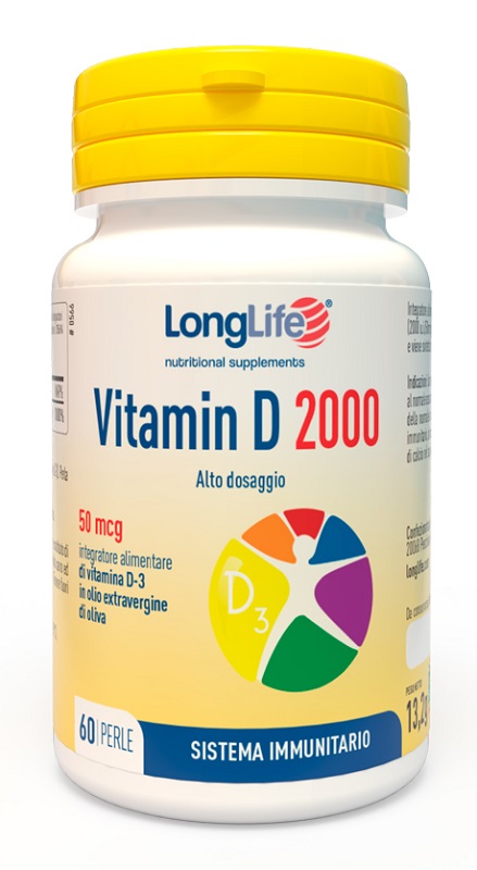 LONGLIFE VITAMIN D 2000 UI 60 PERLE - Farmacia Mastrangelo 